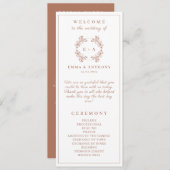 Programme Élégant Mariage Monogram Terracota (Devant / Derrière)