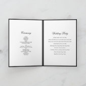 Programme Elégant Mariage noir blanc Ordre de service (Intérieur)