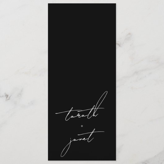 Programme Élégant Mariage noir et blanc haut de gamme (Dos)