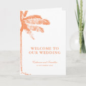 Programme Élégant Mariage plié de palmier tropical (Devant)