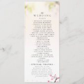 Programme Élégant Mariage Sakura rose fleuri cerisier (Dos)