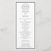 Programme Élégant Mariage Vintage Monogram Crest (Devant)