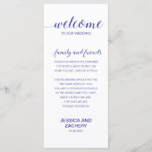 Programme Elégant Marine Bleu Blanc Merci invités Mariage (Devant)