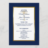 Programme Elégant Marine Blue Gold Palm Tree Tropical Mariag (Devant)