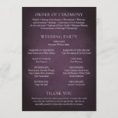 Programme Elegant Maximalist Purple Floral Wedding (Dos)