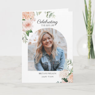 Programme Élégant Mémorial des funérailles de la photo rose