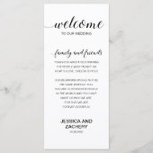 Programme Elégant Merci noir blanc aux clients Mariages (Devant)