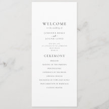Elegant Minimal Palm Tree Wedding Program