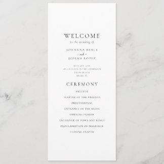 Programme Elegant Minimal Palm Tree Wedding Program