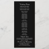 Programme Elegant Minimalist Black White Wedding Program (Dos)