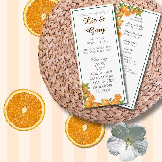 Programme Élégant Minimaliste Botanique Orange