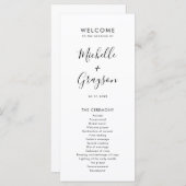 Programme Élégant minimaliste simple Mariage moderne (Devant / Derrière)