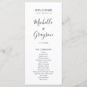 Programme Élégant minimaliste simple Mariage moderne (Devant)