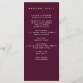 Programme Elegant Modern Botanical Burgundy Floral Wedding (Dos)