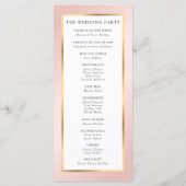 Programme Élégant moderne Blush rose et Mariage or (Dos)