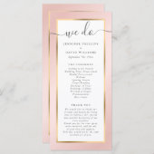 Programme Élégant moderne Blush rose et Mariage or (Devant / Derrière)