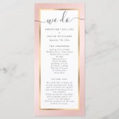 Programme Élégant moderne Blush rose et Mariage or (Devant)