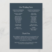 Programme Élégant Moderne Éléments simples Mariage (Dos)