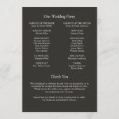 Programme Élégant Moderne Éléments simples Mariage (Dos)