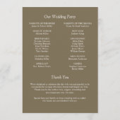 Programme Élégant Moderne Éléments simples Mariage (Dos)