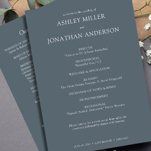 Programme Élégant Moderne Éléments simples Mariage