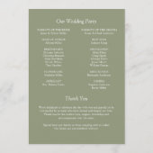 Programme Élégant Moderne Éléments simples Mariage (Dos)