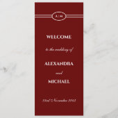 Programme Elegant Monogram Burgundy Wedding Program (Devant)