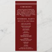 Programme Elegant Monogram Burgundy Wedding Program (Dos)