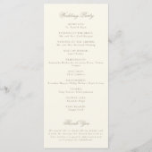 Programme Elegant Monogram Crest Ivory Wedding Program (Dos)
