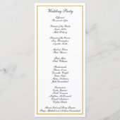Programme Élégant Monogramme Formel Mariage Or (Dos)