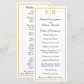 Programme Élégant Monogramme Formel Mariage Or (Devant / Derrière)