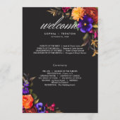 Programme Élégant Moody Vibrant Harvest Floral Mariage (Devant)