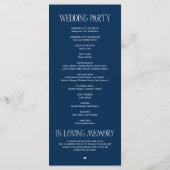 Programme Elegant Navy Blue Typography Wedding Program (Dos)