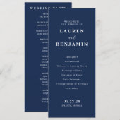 Programme Elegant Navy Formal Wedding Ceremony (Devant / Derrière)