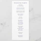 Programme Elegant Navy Minimalist Wedding Ceremony (Dos)