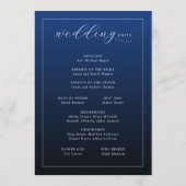 Programme Elegant Navy Wedding Ceremony Program (Dos)
