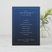 Programme Elegant Navy Wedding Ceremony Program (Debout devant)