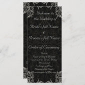 Programme Élégant noir avec Mariage de perles blanches (Devant / Derrière)