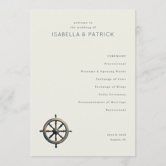 Programme Elegant Off-White Nautical Wheel (Devant)