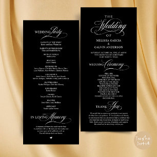 Programme Élégant Ordre de Cérémonie de Mariage Classe
