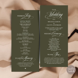 Programme Élégant Ordre de Cérémonie de Mariage Classe