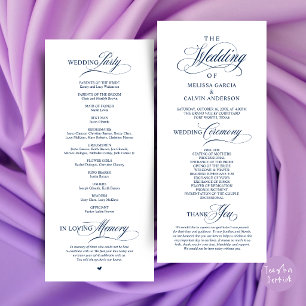 Programme Élégant Ordre de Cérémonie de Mariage Classe