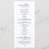 Programme Élégant Ordre de Cérémonie de Mariage Classe (Dos)