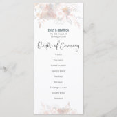 Programme Élégant Pastel Florals Blush Grey Mariage Script (Devant)