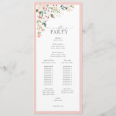 Programme Elégant Peach Rose Aquarelle Mariage Floral (Dos)