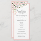 Programme Elégant Peach Rose Aquarelle Mariage Floral (Devant / Derrière)