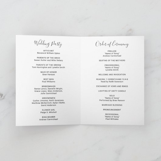 Programme Élégant Photo Mariage moderne (Intérieur)