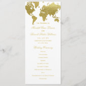 Programme Élégant Planisphère Doré Mariage (Devant)