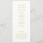 Programme Élégant Planisphère Doré Mariage (Dos)