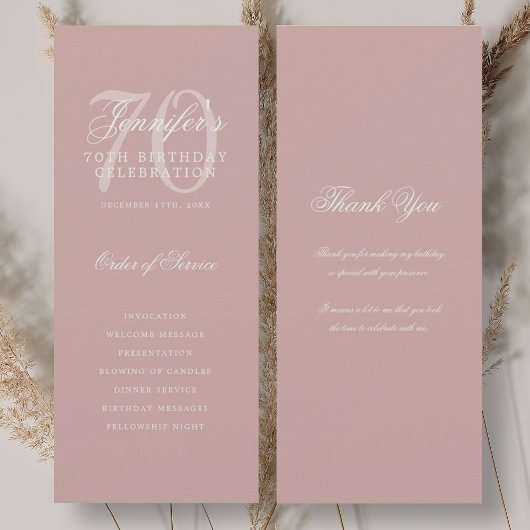 Programme élégant pour 70e anniversaire Remercieme